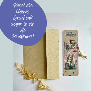 Lesezeichen mit Kaffeetasse und Mäusen – Handgefertigt aus hochwertigem Papier – Perfektes Geschenk für Bücherfreunde und Kaffeeliebhaber
