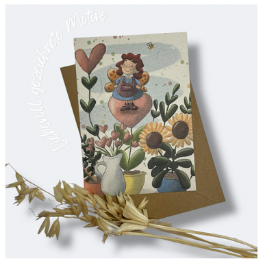 
Postkarte für Gartenliebhaber, Blumenfeen und alle, die Blumen lieben / Blumengrüße
